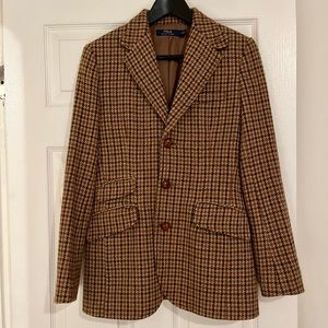 Polo ralph lauren tweed blazer/jacket with leather patches